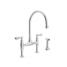 Perrin & Rowe U.4719L-APC-2 - Georgian Era™ Bridge Kitchen Faucet With Side Spray