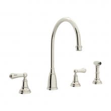 Perrin & Rowe U.4736L-PN-2 - Georgian Era™ Two Handle Kitchen Faucet With Side Spray