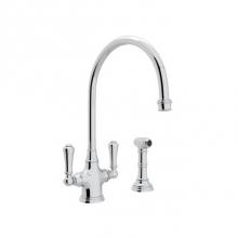 Perrin & Rowe U.4710APC-2 - Georgian Era™ Two Handle Kitchen Faucet With Side Spray