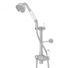 Perrin & Rowe U.5373NAPC - Riser Diverter, Handshower, Handshower Holder, Hose and 8'' Thermostatic Outlet