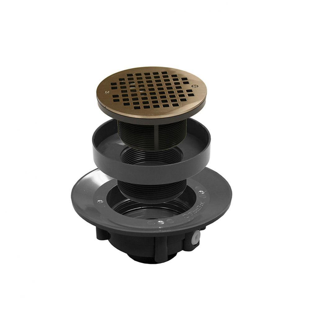 3'' x 4'' PVC Heavy Duty Slab Drain Base with 3'' Plastic Spud and 5