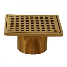 Jones Stephens D6094PB - Polished Brass 2'' Brass Spud with 4'' Square Strainer