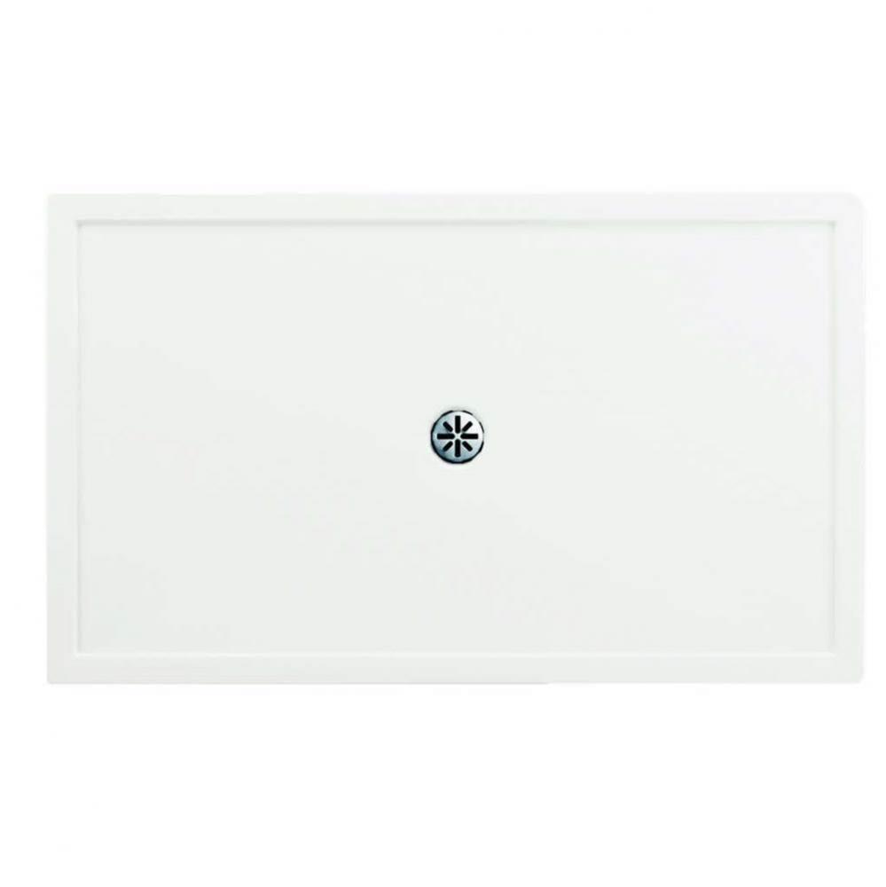 ZEN Leak-barrier shower base 36X60, Central Drain, with Left tiling flange 2 sides, 60''