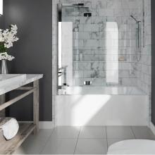 Neptune Entrepreneur E15.21512.500010.12 - AZEA bathtub 32x60 with Tiling Flange and Skirt, Right drain,Activ-Air, Bone